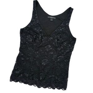 Lace Tank Top Corset Style Black Whimsigoth Dark Coquette Grunge Goth Feminine L